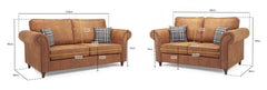 Manervia Sofa 3+2 Seater - Tan