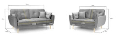 Maxen 3+2 Seater Sofa Grey