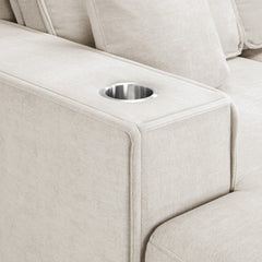 Milan Sofa Bed Beige U Shape Corner