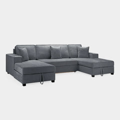 Milan Sofa Bed Grey U Shape Corner