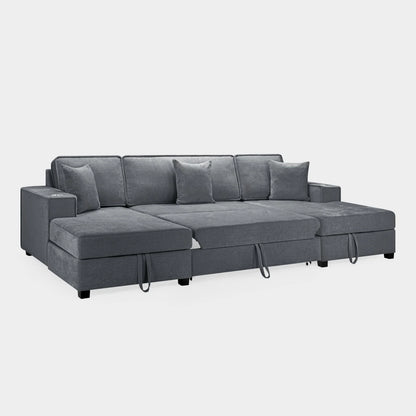 Milan Sofa Bed Grey U Shape Corner