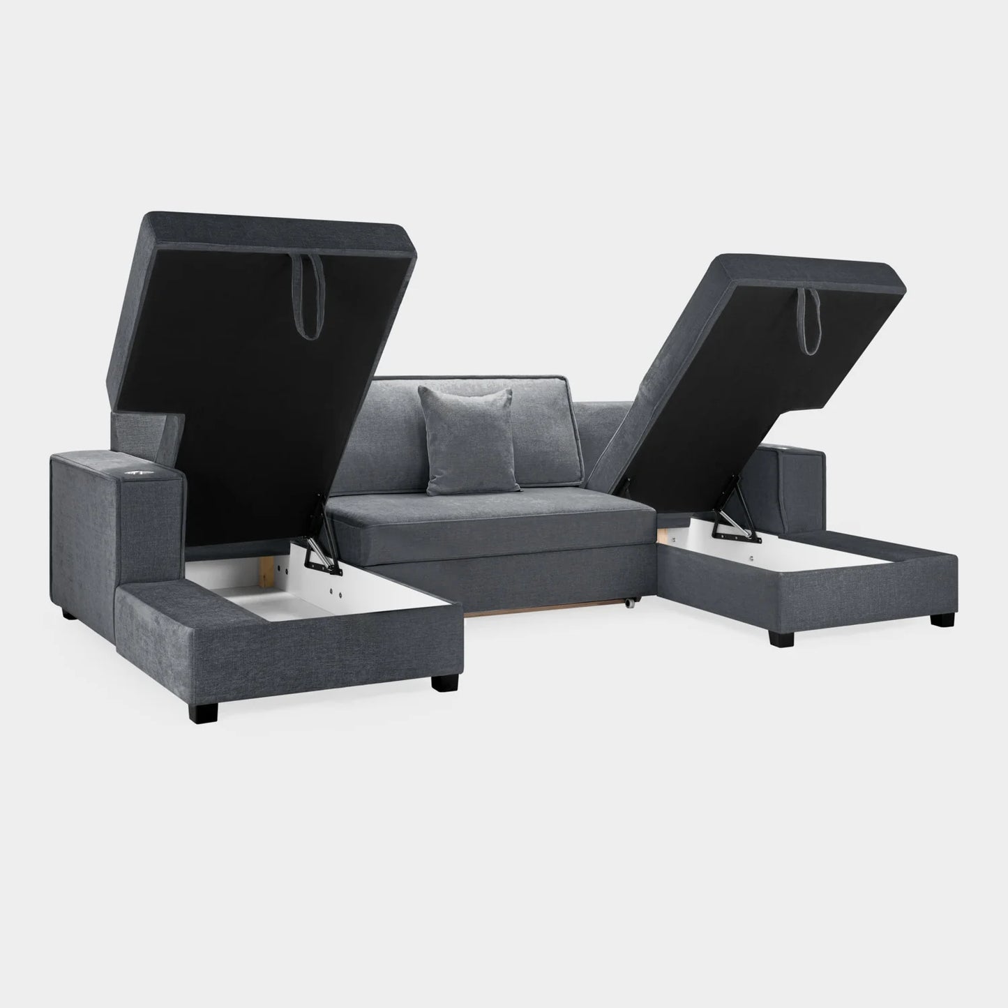 Milan Sofa Bed Grey U Shape Corner