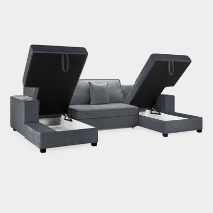 Milan Sofa Bed Grey U Shape Corner