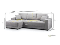 Modern Serena Sleeper Left Hand Corner Sofa Bed