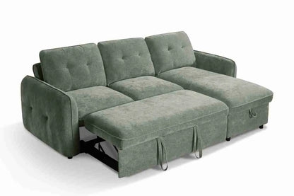 Moscow Universal Corner Sofabed With Storage - Olive