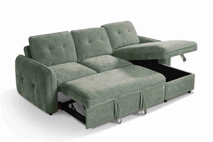 Moscow Universal Corner Sofabed With Storage - Olive