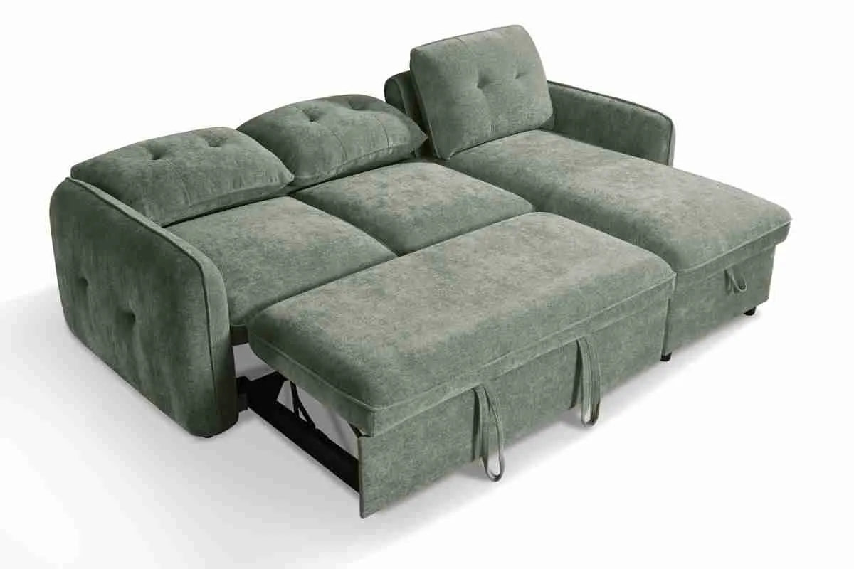 Moscow Universal Corner Sofabed With Storage - Olive