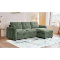 Moscow Universal Corner Sofabed With Storage - Olive