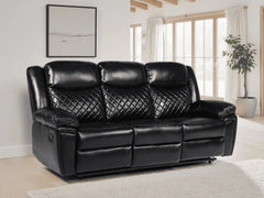 Myra Recliner Leather 3+2 Sofa - Black
