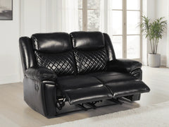 Myra Recliner Leather 3+2 Sofa - Black