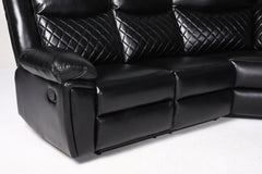 Myra Recliner Leather 3+2 Sofa - Black