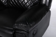 Myra Recliner Leather 3+2 Sofa - Black