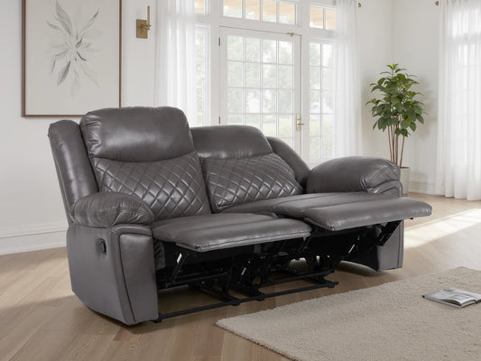 Myra Recliner Leather 2 Seater Sofa - Grey