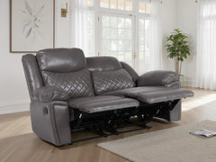 Myra Recliner Leather 2 Seater Sofa - Grey