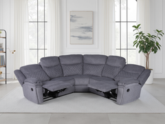 Myra Recliner Large Corner Sofa Set - Grey