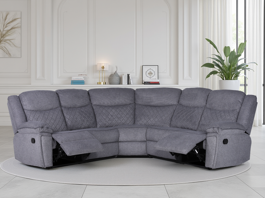 Myra Recliner Large Corner Sofa Set - Grey