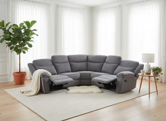 Myra Recliner Large Corner Sofa Set - Grey