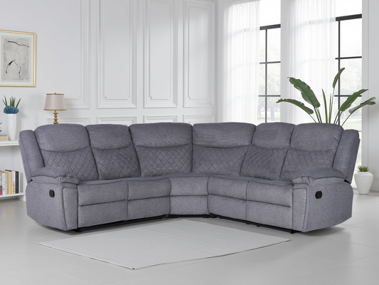 Myra Recliner Large Corner Sofa Set - Grey