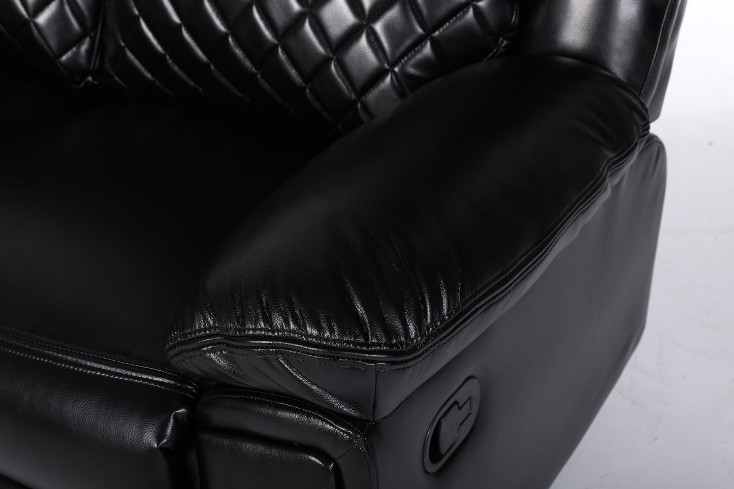 Myra Recliner Leather Large Corner Sofa Set - Black