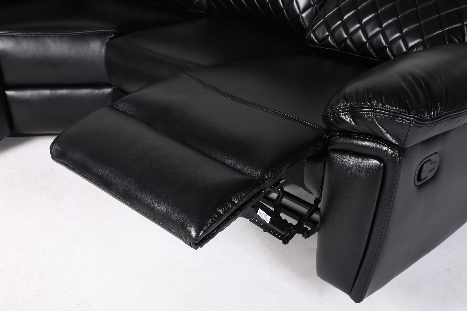 Myra Recliner Leather Large Corner Sofa Set - Black