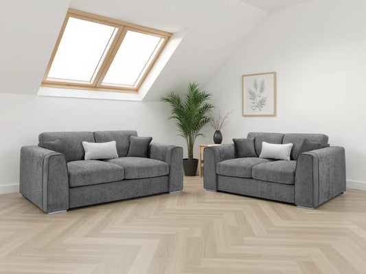 Naples 3+2 Seater Sofa Set - Grey