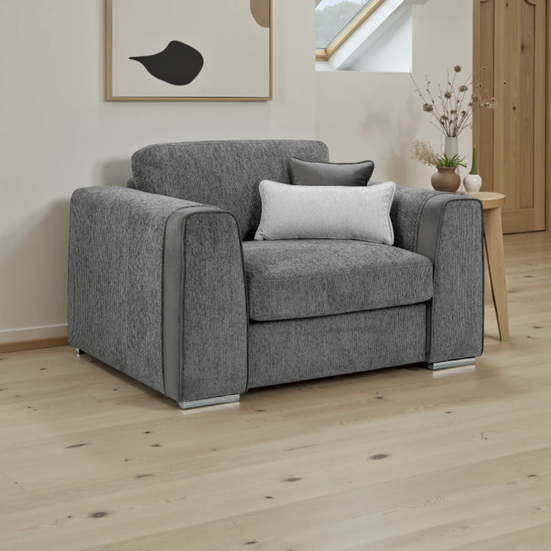 Naples Sofa Grey Armchair