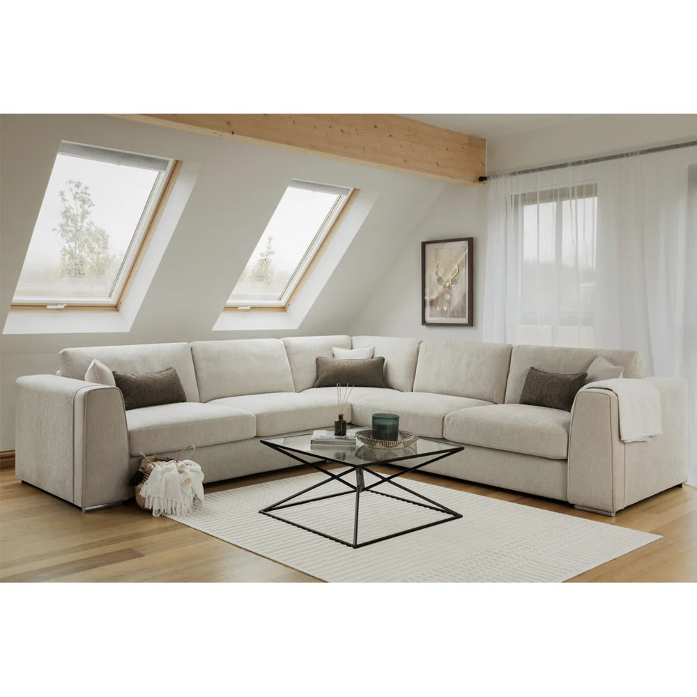 Naples Sofa Beige Large Corner