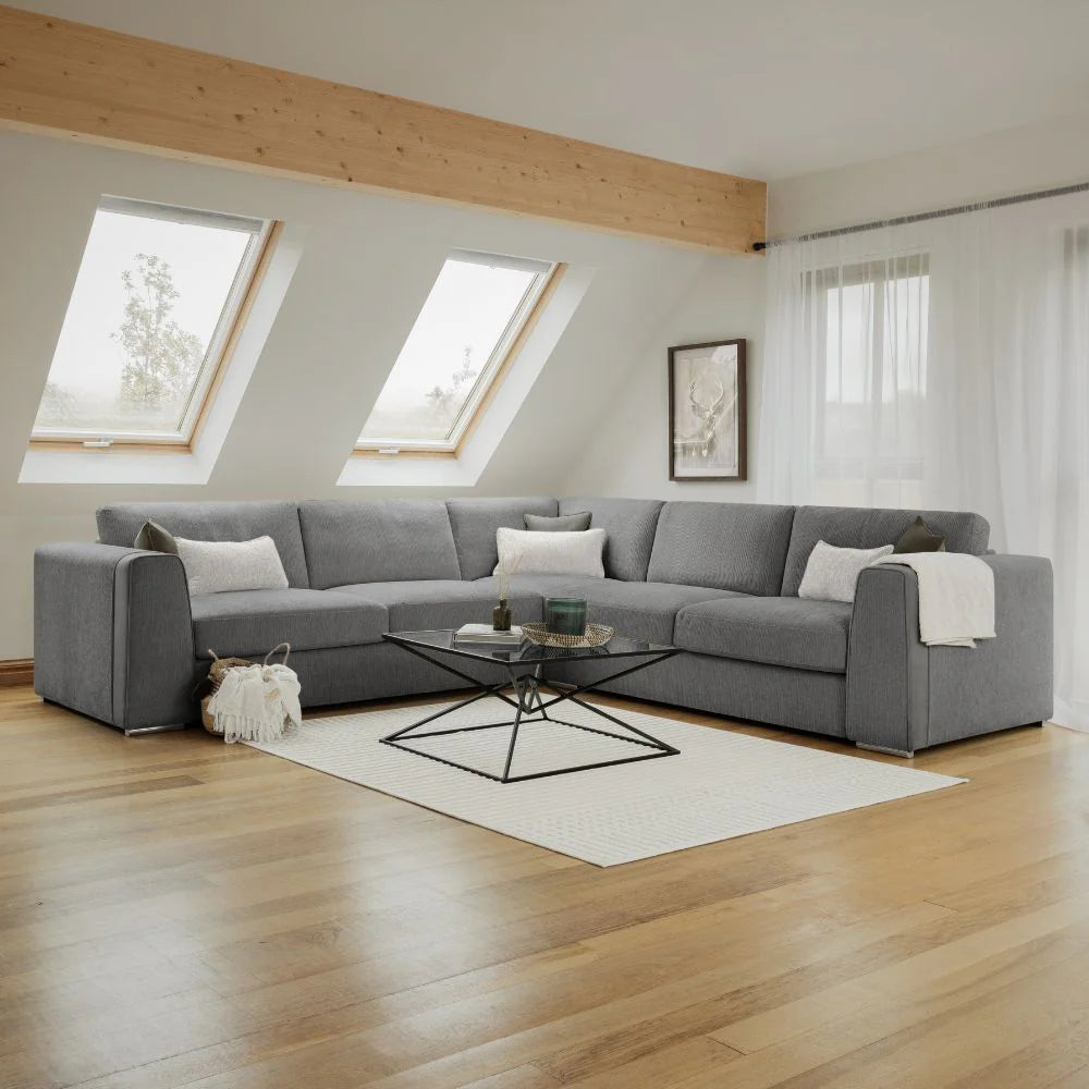 Naples Sofa Grey Large Corner