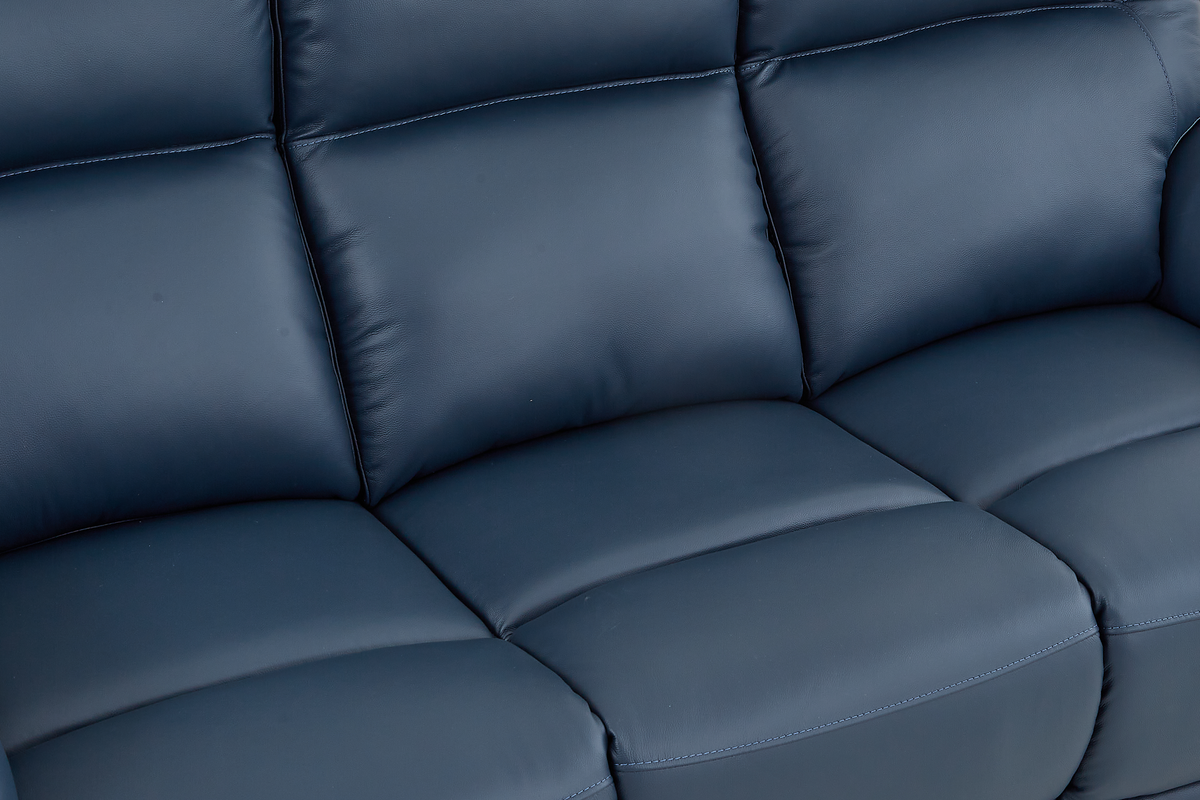 Cinecitta 3 Seater Electric Recliner Sofa - Navy Blue Leather - Image 8
