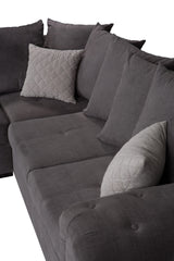 Niko Full Back Corner Sofa - Graphite