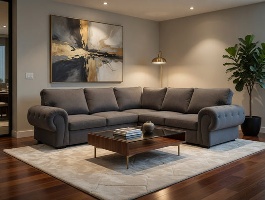 Niko Full Back Corner Sofa - Graphite