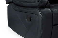 Novie Recliner Leather 2 Seater Sofa - Black