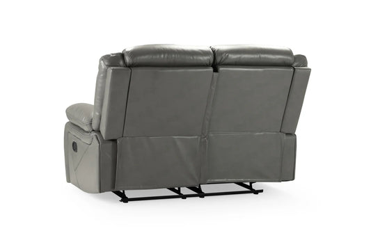 Novie Recliner Leather Sofa Grey 2 Seaterc