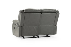 Novie Recliner Leather Sofa Grey 2 Seaterc