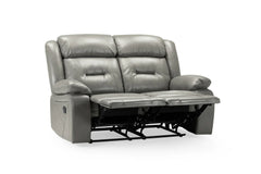 Novie Recliner Leather Sofa Grey 2 Seaterc