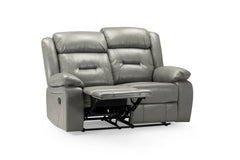 Novie Recliner Leather Sofa Grey 2 Seaterc