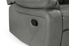 Novie Recliner Leather Sofa Grey 2 Seaterc