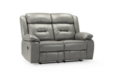 Novie Recliner Leather Sofa Grey 2 Seaterc