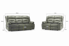 Novie Recliner 3+1+1 Sofa Set - Grey