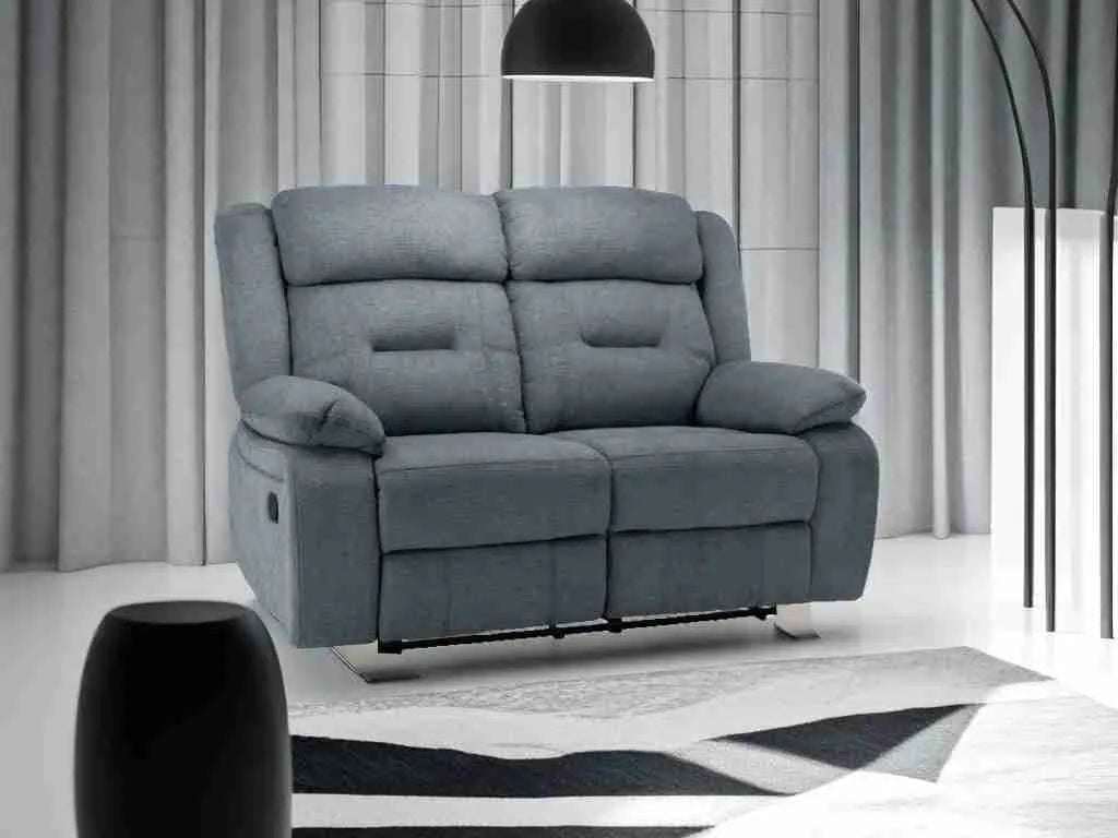 Novie Recliner Fabric Sofa 3+2+1 Set - Grey