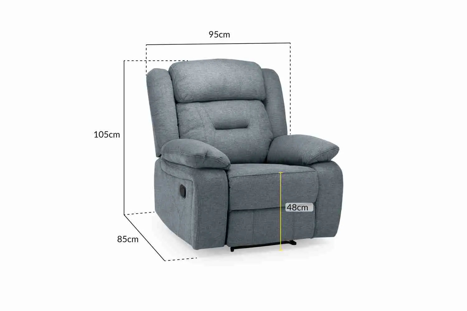 Novie Recliner Fabric Sofa 3+2+1 Set - Grey