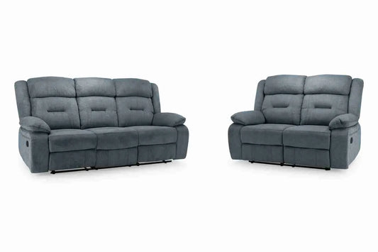 Novie Recliner Fabric Sofa 3+2+1 Set - Grey