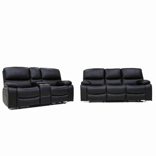 Orla Electric Recliner 3+2 Sofa Set - Black