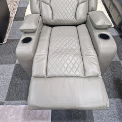 Orlando Electric Recliners Leather Arm Chair Grey - LED LIGHTS/USB PORTS