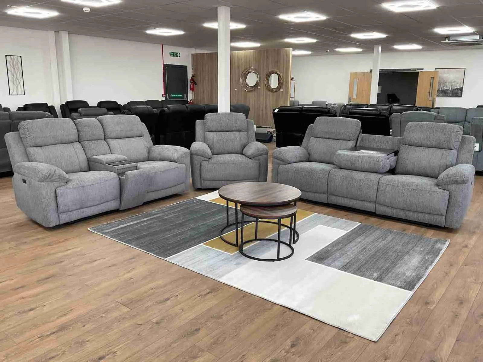 Owen Electric Recliner 3+2+1 Seater Sofa - Grey