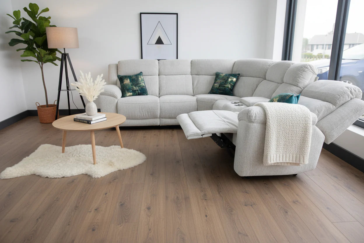 Owen Electric Recliner Corner Sofa - Beige