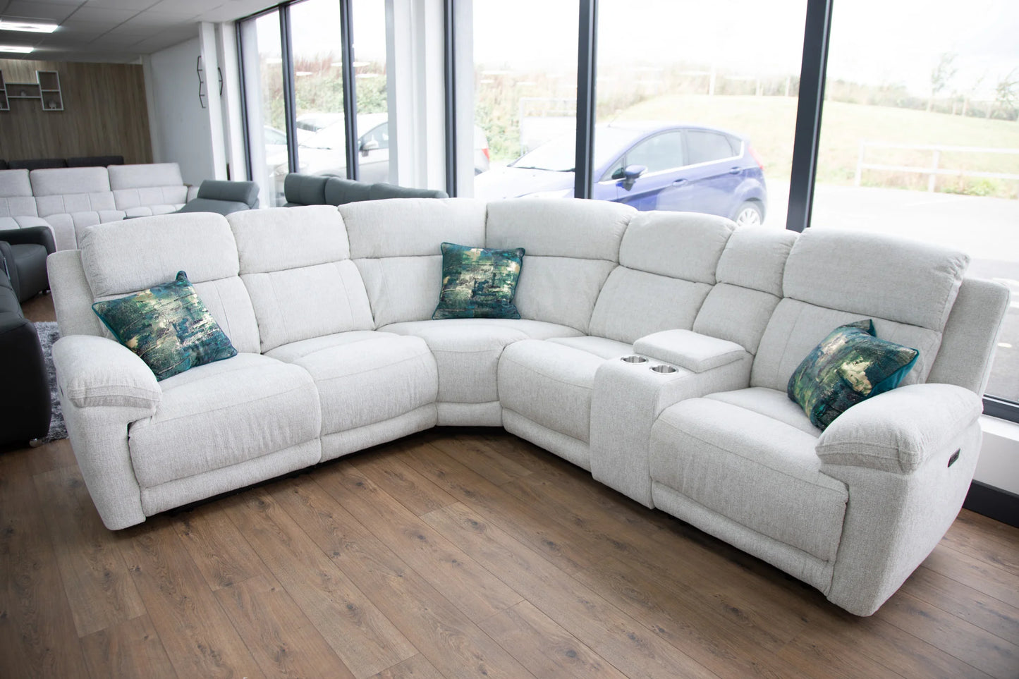 Owen Electric Recliner Corner Sofa - Beige