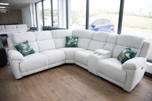 Owen Electric Recliner Corner Sofa - Beige