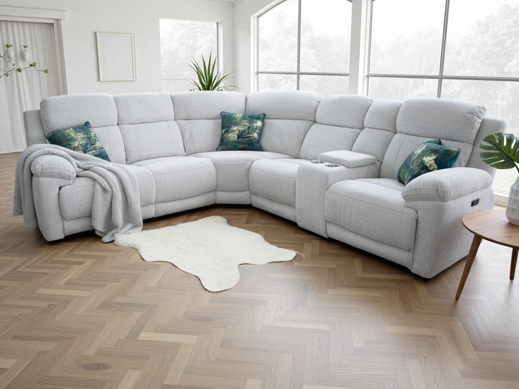 Owen Electric Recliner Corner Sofa - Beige