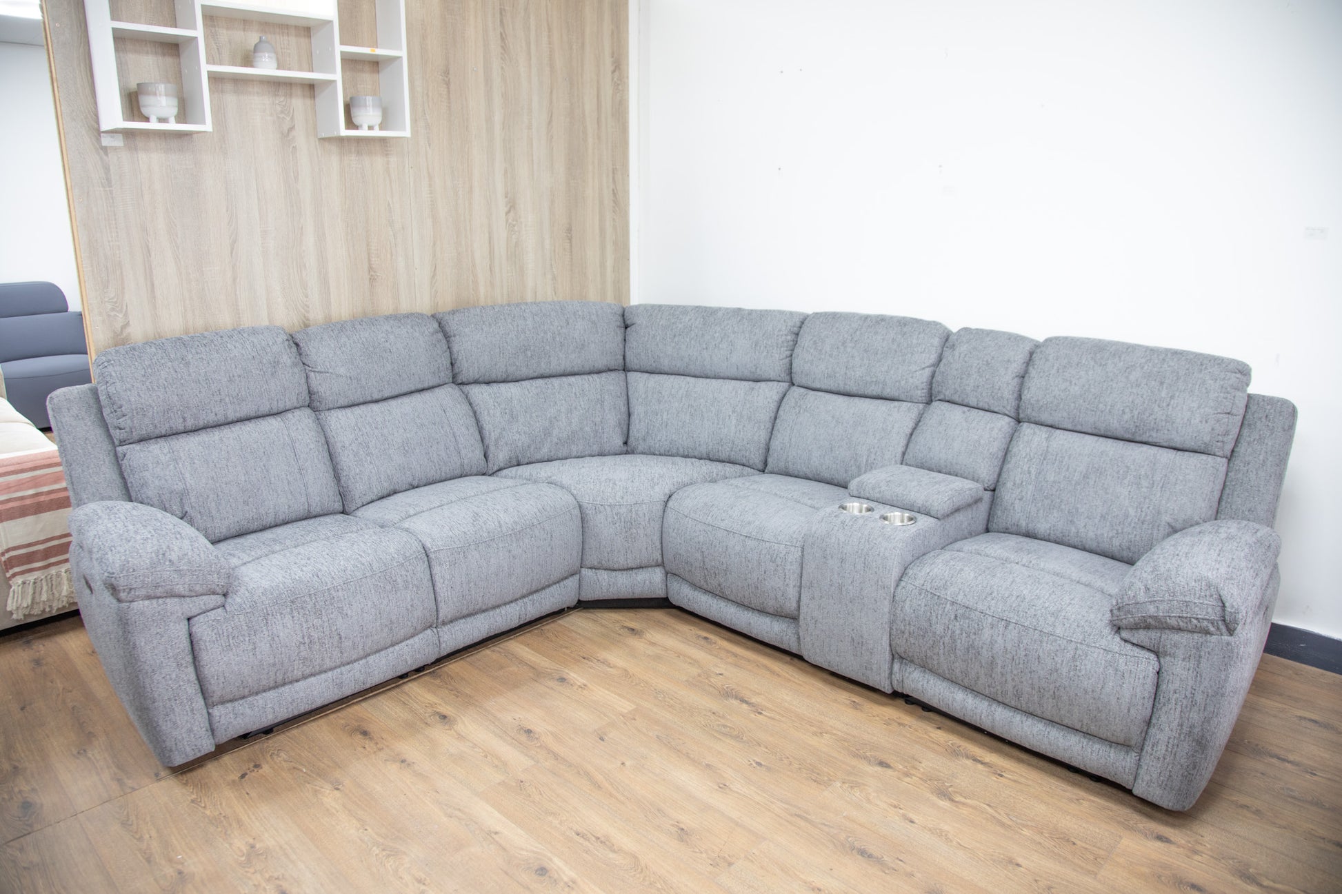 Owen Electric Recliner Corner Sofa - Grey